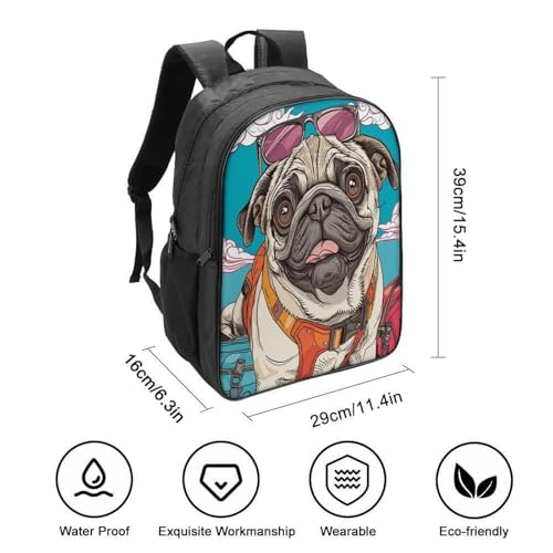 Mochila de Bulldog Francés con relieve 3D ergonómica y gran capacidad 2