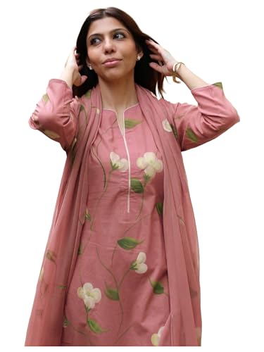 Image of ANNI Designer Viscose Printed Kurta for Women | Kurti Set Woman | Kurta with Pant & Dupatta | Straight Ethnic Suit | Indian Outfit Ladies Dress Stylish Traditional Clothing Office Party Fashion Look