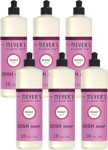 Image of MRS. MEYER'S CLEAN DAY Liquid Dish Soap, Peony, 16 fl. oz - Pack of 6
