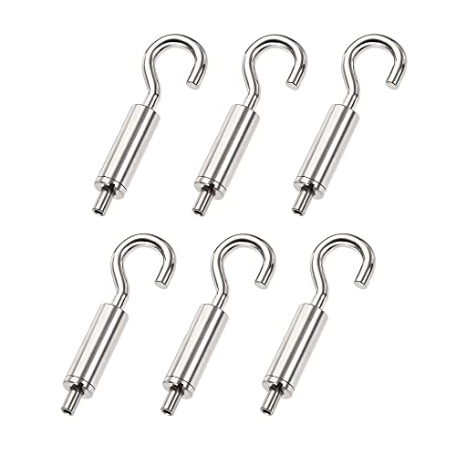 Image of uxcell Picture Hanging Wire Hook, 6pcs 7mm Open Adjustable Copper Hooks for Home Picture Art Gallery Picture Display Kit