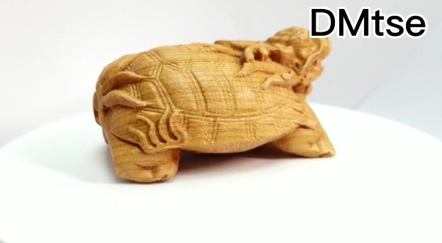 Estatua Decorativa Tartaruga Dragón de Madera Natural miniatura 7