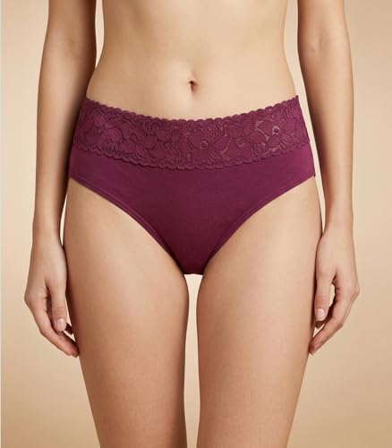 Image of NICSY Womens Underwear Cotton Bikini Panties Lace Soft Hipster Panty Ladies Stretch Full Girls Briefs (Multicolor)