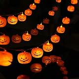 KAILEDI Halloween String Lights, LED Pumpkin Lights, Holiday Lights for Outdoor Decor,2 Modes Steady/Flickering Lights(20 One Pumpkin Lights, 9.8 feet) (Pumpkin)