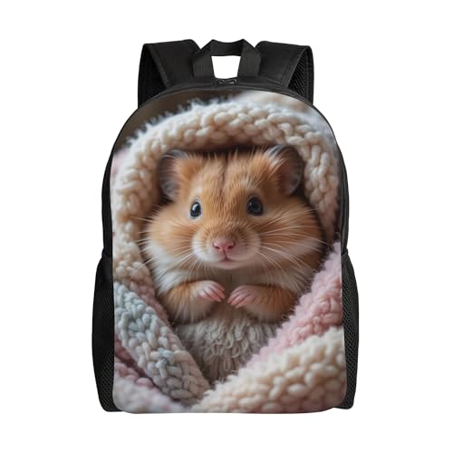 Lightweight Daypack For Adult Hamster Cozy Blanket Large Capacity Backpack For Travel Hiking Camping 16 Inch
