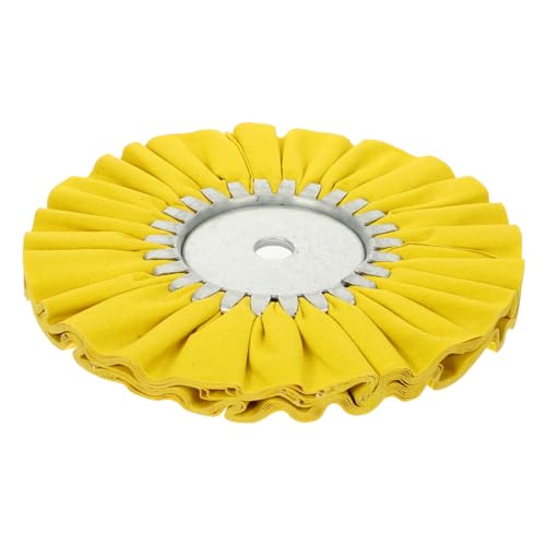 Cabilock Polished Linen Wind Wheel Dressing Angle Grinder Buffing Wheel for Grinder Grinds Polishing Airway Buffing Wheel Angle Buffing Pad Buffing Wheels for Bench Pure Cotton Cloth Yellow