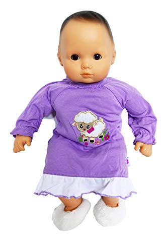 Fuzzy Lamb Nightgown fits Baby Dolls- 15 Inch Baby Doll Clothes