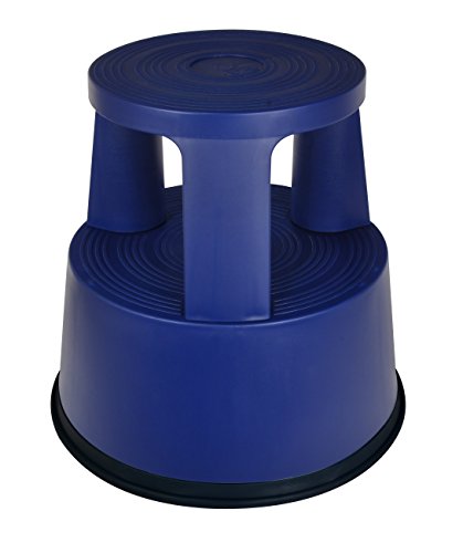 Marchepied pour cuisine et bureau DESQ bleu à roulettes pour ranger sans effort