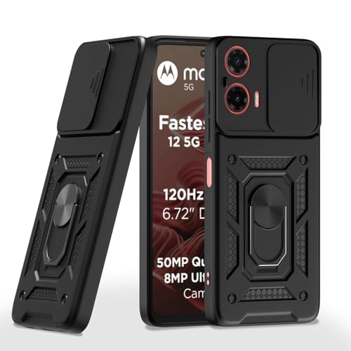 Image of AIBEX Back Cover for Motorola G35 5G | D10 Tough Armor Case | Sliding Camera Shield | 360 Protection | Kickstand Ring Holder | Military-Grade Shockproof Bumper Case