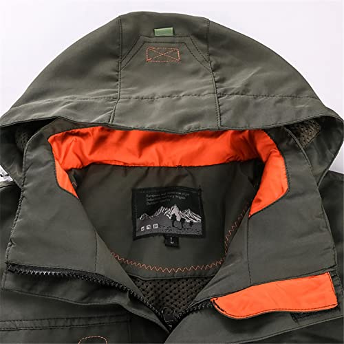 VaiKanhai Militaire jas voor heren, winddicht, outdoorjas, katoen, gevoerd, jas met capuchon, zakken, overgangsjas, sportief, bomberjack, winter, M, L, XL, XXL, 3XL, 4XL - Image 5