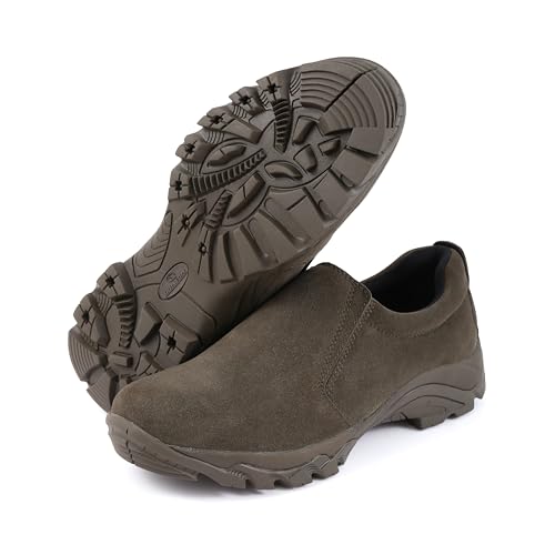 Image of Men's Leather Slip-on Shoes, Lightweight Comfortable Versatile Stylish Loafers with Steel Shank