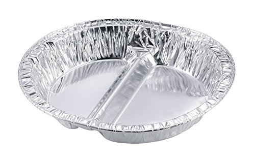 Captain Stag UG-1550 BBQ Plate Set, Disposable, Aluminum, Divider Included, Round Plate, Set of 4