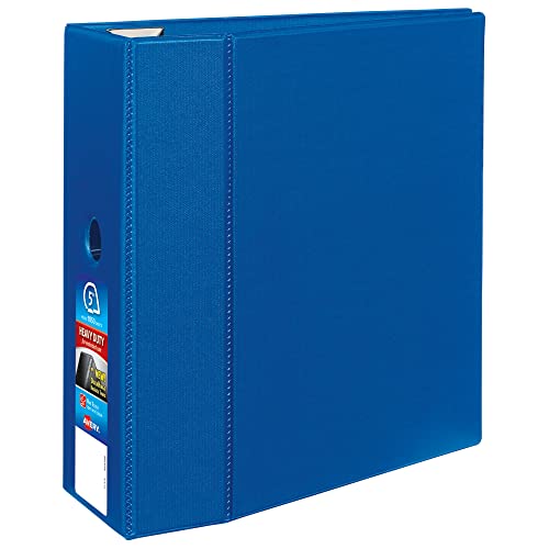 Image of Avery Heavy-Duty 3 Ring Binder, 5 Inch One Touch EZD Rings, 2.3/4.8 Inch Spine, 1 Blue Binder (79886)