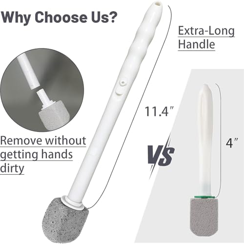 ENWARUTU 2026 Upgrade Pumice Stone Toilet Bowl Cleaner for Toilet Bath Kitchen Household Cleaning,11.8Inch Bathroom Cleaner Brush Toilet Wand+ Pumice Stones (7 Pack) by ENWARUTU - Image 3
