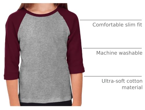 Image of Hat and Beyond Kids Raglan Jersey Child Toddler Youth Uniforms 3 /4 Sleeves T Shirts
