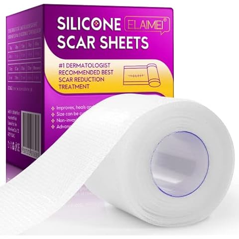 Silicone Scar Sheets,(1.6”x 60”,1.5M) Transparent Medical Silicone Easy-Tear Gel Tape Roll,Professional Reusable Scar Sheets Works on Old & New Scars, Scar Treatment Sheets Cover