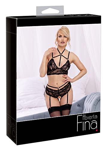 Set Abierta Fina noir S ensemble de lingerie fine élégante pour femme