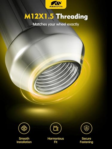 Image of MIKKUPPA M12x1.5 Spline Closed End Lug Nuts, Chrome 20PCS with 1 Socket Key | Replacement for Ford Fusion Focus Escape, Honda Accord CRV Civic, Chevy Malibu Impala Aftermarket Wheel