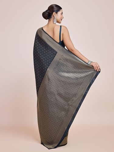 Image of Monjolika Fashion Women's Banarasi Pure Kanjivaram Style Satin Silk Saree With Blouse Piece for Wedding