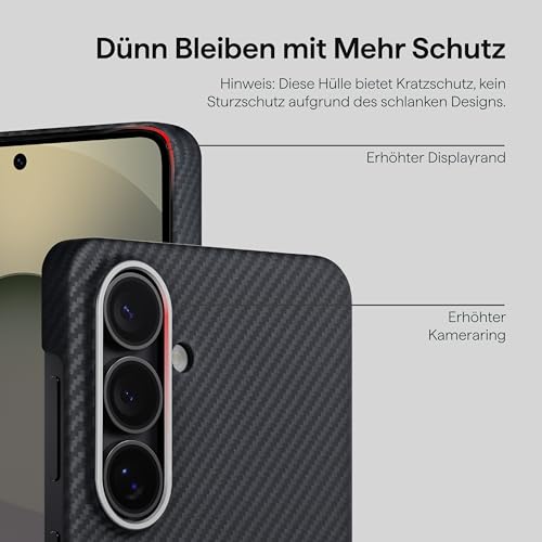 pitaka Ultradünne Hülle für Galaxy S26 Plus aus Aramidfaser Schwarz/Grau – Ansicht 5