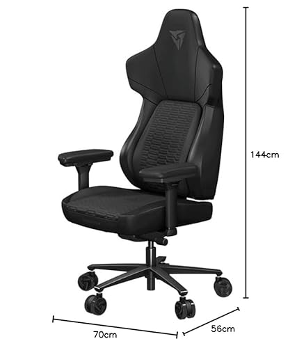 CORE Modern - Sedia ergonomica da gaming, seduta inclinabile, supporto lombare, poggiatesta in memory foam, poggiapiedi, ecopelle – blu - Sedia gaming - Immagine 1