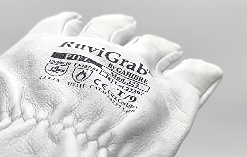 Pack de 12 pares de guantes de trabajo Ruvigrab de cuero resistente para construcción 4