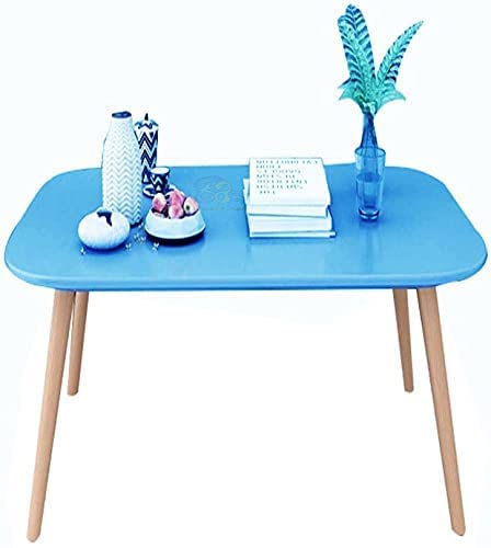 Image of BAS Brown Art Shoppee Engineered Wood Fold-able Rectangle Shaped Tea Coffee Breakfast and Laptop Table (Blue)
