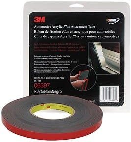 3M Company Automotive Acrylic Plus Attachment Tape 06397, Black, 1/2" X 10 Yds