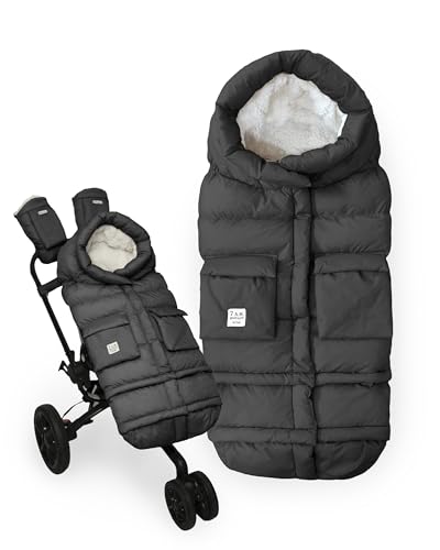 Image of 7AM Enfant Stroller Blanket 212 - Adjustable Baby Car Seat Zipped Blanket for Babies Winter, Unisex Multi Purpose Fleece Lined Warm Hooded Toddler Footmuff Water Repellent | (6M - 4T)
