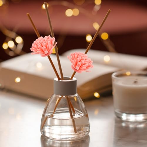Set 100 piezas difusor flor artificial 5cm con varillas rattan miniatura 5