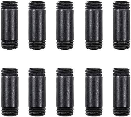 10 Pack 1/2 Inches x 2 Inches Black Malleable Steel Nipples Fitti...