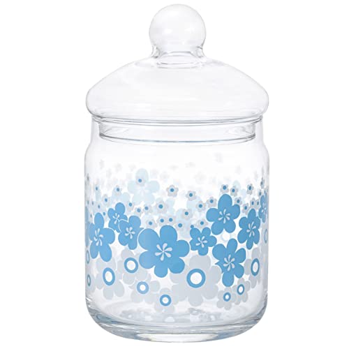 アデリア(ADERIA) 【 アデリアレトロ 花の輪 ボンボン入れ 680 化粧箱入 日本製 1934 】 保存容器 昭和 レトロ ガラス キャニスター 密閉 容器 調味料入 瓶 密閉 コーヒー豆