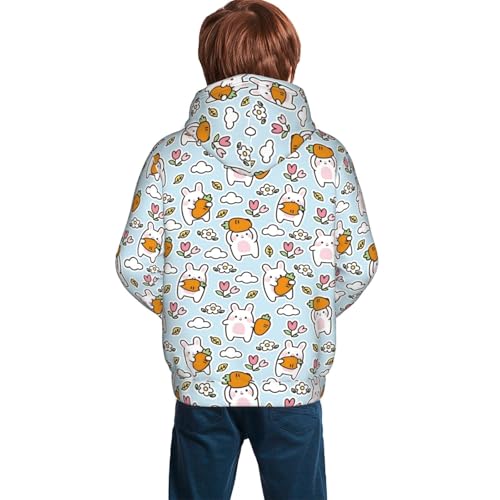 Cute Rabbit Hold Carrot Kid Hoodies Boys Sweatshirts Girls Pullover with Pocket4