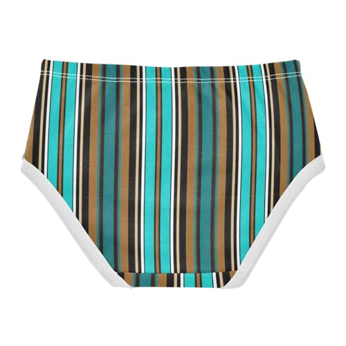 Joisal Chic Vertical Stripes Turquoise Girl Panties Cute Toddler Underwear Floral Cotton Aesthetic Undies Kids Briefs 2t2