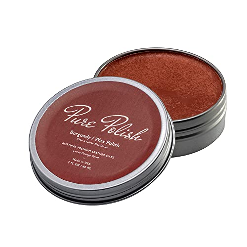 Pure Polish Premium Natural Burgundy Shoe Paste Wax Polish - 2 oz