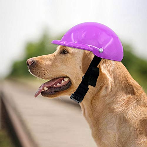 Gugelives Pet Dog Helmet Doggie Hardhat For Pets Chihuahua Motorcycles Bike Outdoor Protect Head Sunproof Rainproof Small Medium Large Puppy Helmets Supplies(L, Purple) #TOP7