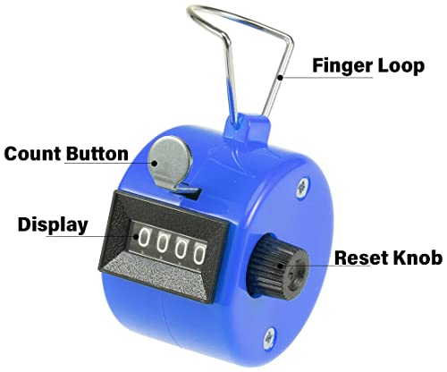 Bluecell Assorted Color Handheld Tally Counter 4 Digit Display For Lap/Sport/Coach/School/Event (Pack Of 5) #TOP1