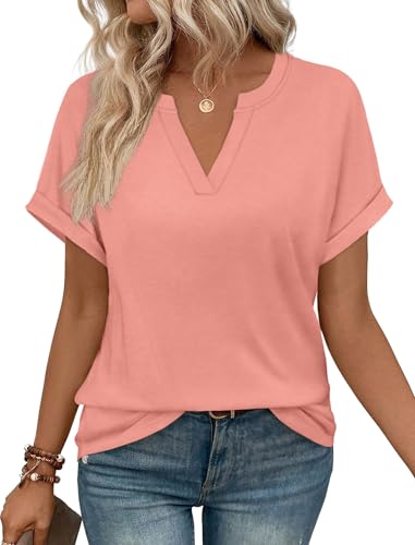 Image of WIHOLL Womens Blouses Spring Tops Short Sleeve Shirts Dressy Casual Summer Vacation Fashion Clothing 2026