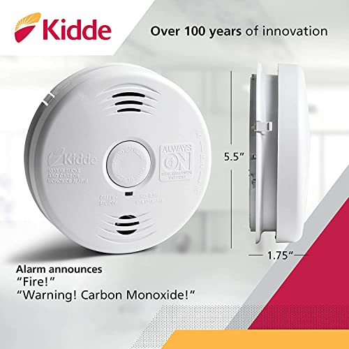 Kidde Hardwired Smoke & Carbon Monoxide Detector, 10-Year Battery Backup, Voice Alerts #TOP4
