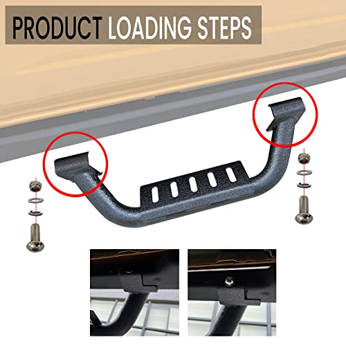 Eyouhz Bronco Running Boards Drop Side Steps Compatible With 2021 2022 2023 Ford Bronco 2 Doors With The Rock Rails,Removable Heavy-Duty Steel Side Bars Step Plates (2 Pack, Black Powder Coated) #TOP6