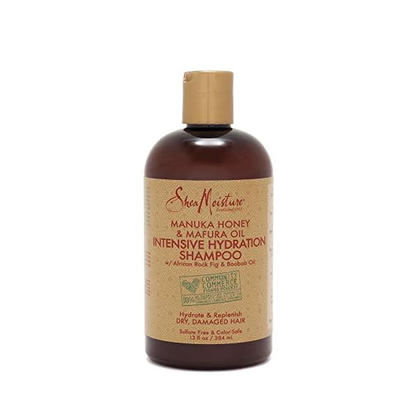 SheaMoisture Intensive Hydration Shampoo for Dry, Damaged Hair Manuka Honey and Mafura Oil Sulfate-Free 13 oz