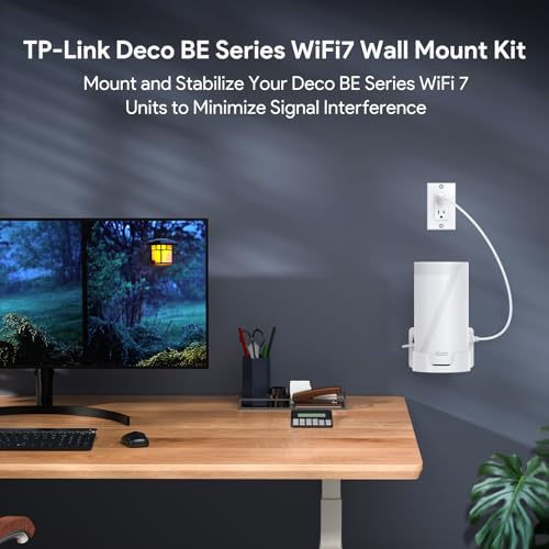 Image of XLTTYWL Wall Mount for TP-Link Deco WiFi 7 Mesh, White, 1 Pack | Fits Deco B25-Outdoor /BE65-5G /BE75 /85 /95 & BE17000 /22000 /33000, Durable ABS, Space-Saving Design, Secure Mount