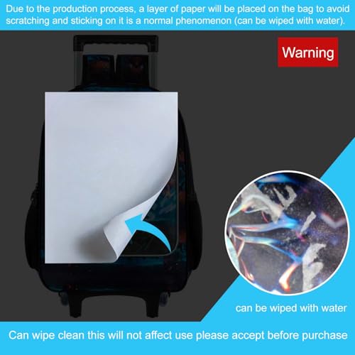 3PCS Rolling Backpack for Boys, Kids Roller Bookbag with Wheels, Dragon Wheeled School Backpack for Elementary Preschool Kindergarten(Orange)4