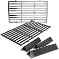 Replacement Parts for Weber 7637 Grates & 7635 Flavorizer Bars, Parts for Weber Spirit 200, GS4 Spirit II 200 Series Gas Grill with Front Control,15.3” Flavor Bars, 17.5” Cooking Grates for Weber E210