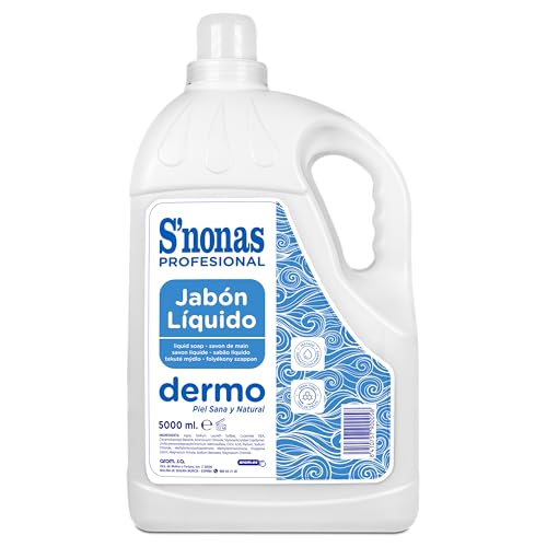 Jabón de Manos Líquido Dermo 5L | Apto para Pieles Sensibles | Dermatológicamente Testado | Jabón Manos Sin Perfume para Uso Profesional