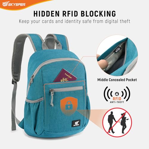Image of SKYSPER Anti Theft Hiking Backpack, 20L RFID Packable Travel Daypack, Lightweight Foldable Back Pack for Walking Daytrip