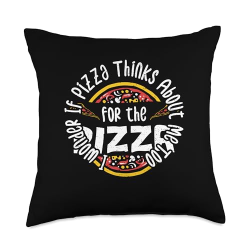 DesignsByJnk5 Food & Drinks Lover Foodie: I Wonder Thinks About Me Too-Pizza Throw Pillow, 18x18, Multicolor