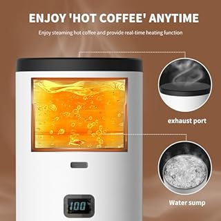 Macchina Caffe Portatile 3-in-1, Macchina da Caffè Espresso con Display LED e Serbatoio 90ml per Campeggio/Ufficio/Auto, Autoriscaldante, Compatibile Caffè Macinato/Capsule Espresso (Arancione)