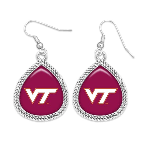 Virginia Tech Hokies Willow Silver Earrings Licensed Gift VT