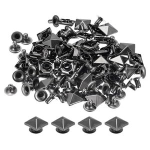 #US 100 Sets Spike Rivet 10mm Rapid Rivet Studs Square Spikes Gun Black