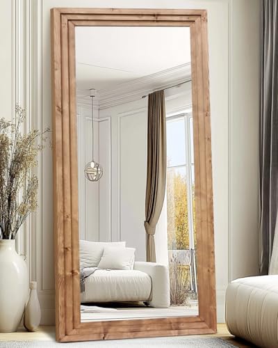 ABSWHLM Full Length Mirror 76"x34" Solid Wood Frame Floor Large